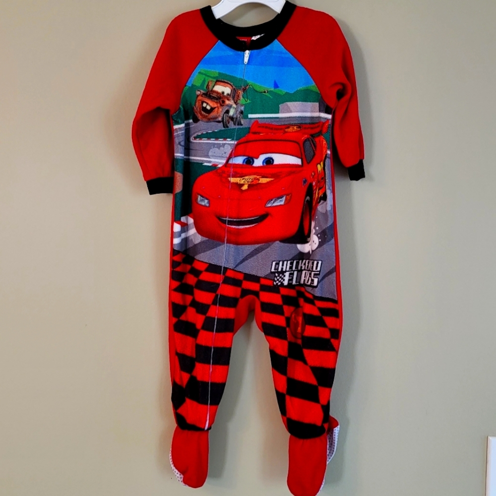 Disney Carslight fleece zip up sleeper/footie